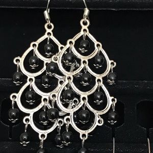 Black and silver earrings